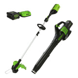 Greenworks 60V 13-in String Trimmer & 540CFM/140MPH Blower Combo Kit with 4.0Ah Battery & Charger image 2