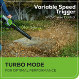 Greenworks 60V 13-in String Trimmer & 540CFM/140MPH Blower Combo Kit with 4.0Ah Battery & Charger image 7
