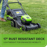 Greenworks 60V 17-in Push Lawn Mower with 4.0 Ah Battery & 3A Charger image 8