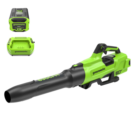 Greenworks 60V 630CFM 170MPH Leaf Blower 2.5Ah Battery 3A Charger