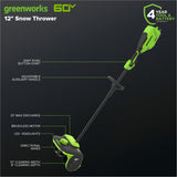 Greenworks 60V Snow Shovel, 12-in image 2