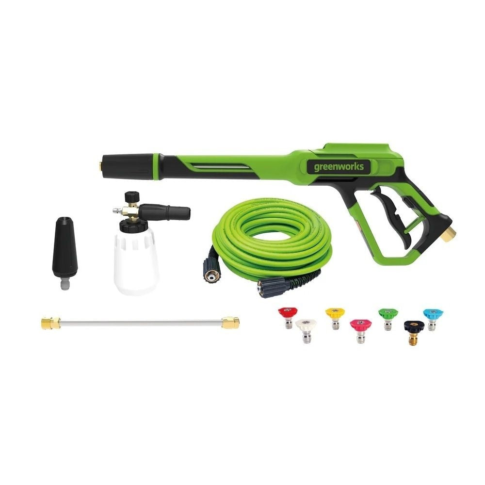 Greenworks Deluxe Metal Gun & Hose Kit, Includes 7-Piece Nozzle Kit, Turbo Nozzle & Foam Cannon