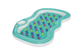 H20Go! Inflatable 2-Person Designer Pool Lounger with Cup Holder, 86 x 72 x 12-in