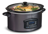 Hamilton Beach Programmable Defrost Slow Cooker, Black, 6-qt