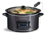 Hamilton Beach Programmable Defrost Slow Cooker, Black, 6-qt image 2