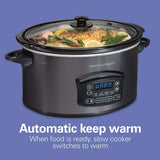 Hamilton Beach Programmable Defrost Slow Cooker, Black, 6-qt image 7