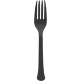 Heavy-Duty Plastic Solid Colour Reusable Forks, Various Colours, 50-pk