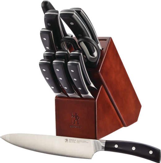 Henckels Balanced Forged Steel Knife Block Set, Ergonomic Grip, 14-pc