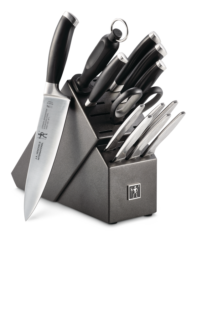 Henckels Stainless Steel Forged Generation Knife Block Set, Ergonomic Grip, 14-pc
