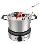 Heritage Stainless Steel Electronic Fondue Set with 8 Fondue Forks, Dishwasher Safe, 3L, 12-pc image 4