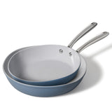 Heritage The Rock O Naturel Ceramic Non-Stick Frying Pan Set, Dishwasher & Oven Safe, Baby Blue, 26-cm & 30-cm, 2-pk image 2