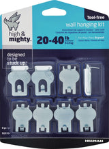 High & Mighty DrywAll Hanger, For Hanging Frames, No Tools Required, 40-lb Capacity, Silver, 8-pk
