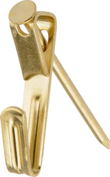 Hillman Conventional Picture Hanger, For DrywAll and Paster WAll, 50-lb Capacity, Brass Plated