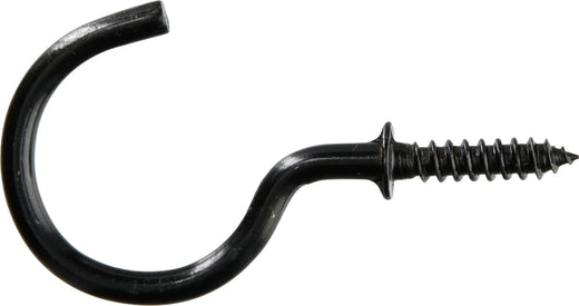Hillman Mug Cup Hook, Half Hook Half Screw, Black, 7/8-in, 40-pk