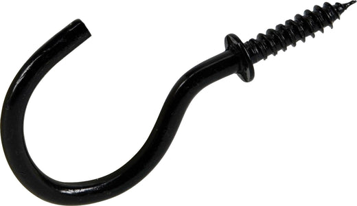 Hillman Mug Cup Hook, Half Hook Half Screw, Black, 7/8-in, 8-pk