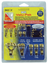 Hillman Pro Picture Hanger Kit, Brass Plated, 34-pc