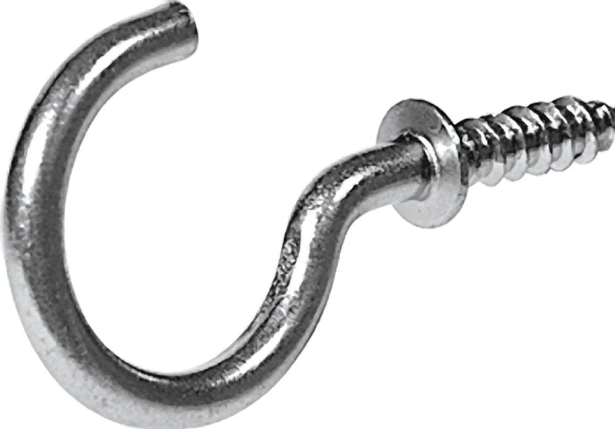 Hillman Steel Vinyl Mug Cup Hooks, Screw-In, Nickel-Plated, 7/8-in, 8-pk