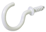 Hillman Steel Vinyl Mug Cup Hooks, Screw-In, White, 7/8-in, 40-pk