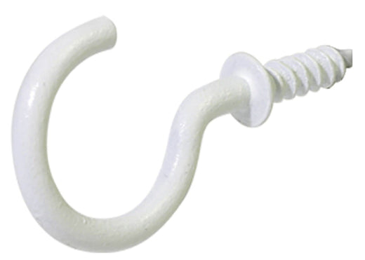 Hillman Steel Vinyl Mug Cup Hooks, Screw-In, White, 7/8-in, 40-pk