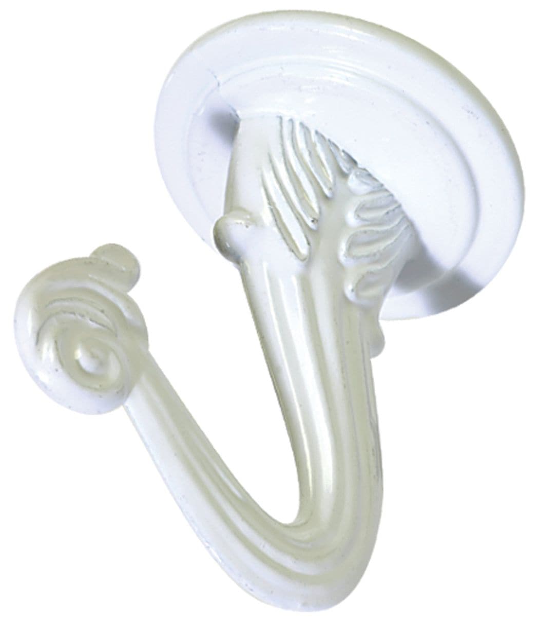 Hillman Swag Hooks with Screws and Hanger, White, 2-pk