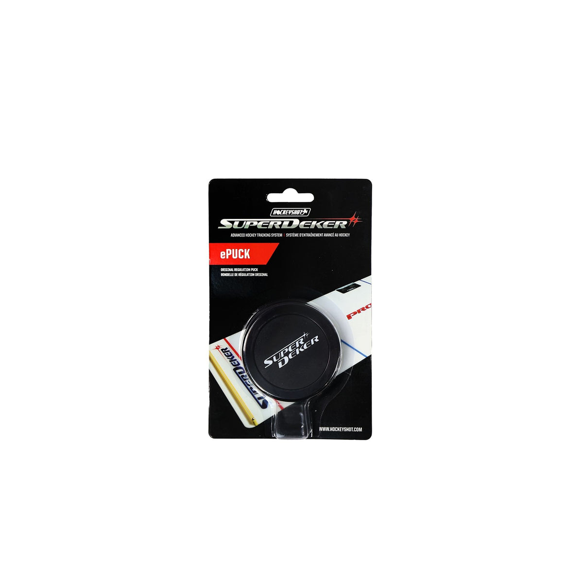 HockeyShot SuperDeker ePuck Hockey Training Aid, Regulation Size, Black, 5.5-oz