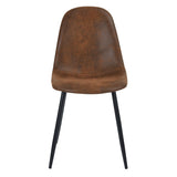Homycasa Mid-Century Dining Chairs, Brown Suede, 4-pk