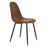 Homycasa Mid-Century Dining Chairs, Brown Suede, 4-pk image 2