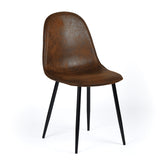 Homycasa Mid-Century Dining Chairs, Brown Suede, 4-pk image 3