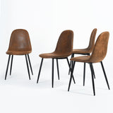 Homycasa Mid-Century Dining Chairs, Brown Suede, 4-pk image 4