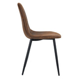 Homycasa Mid-Century Dining Chairs, Brown Suede, 4-pk image 5