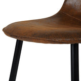 Homycasa Mid-Century Dining Chairs, Brown Suede, 4-pk image 6