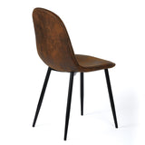 Homycasa Mid-Century Dining Chairs, Brown Suede, 4-pk image 7