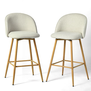 Homycasa Modern Swivel Bar Stools, Beige, 2-pk