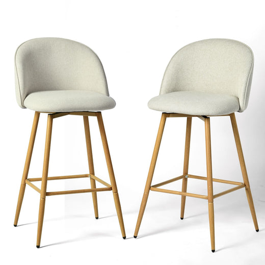 Homycasa Modern Swivel Bar Stools, Beige, 2-pk