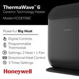 Honeywell ThermaWave 6 Ceramic Space Heater, 1500W, Black image 7