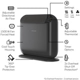 Honeywell ThermaWave 6 Ceramic Space Heater, 1500W, Black image 8