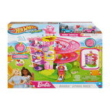 Hot Wheels Barbie Racerverse Toy Vehicle Track Set with 2 1:64 Die-Cast Vehicles and Figures image 2