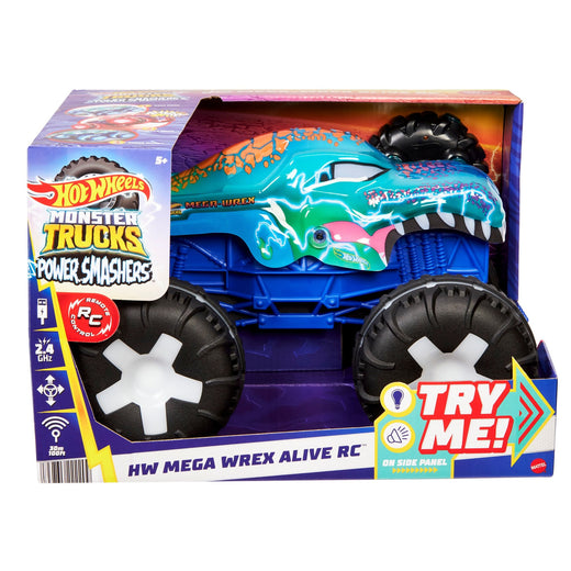 Hot Wheels Monster Truck Remote Controlled 1:15 Scale Mega Wrex Toy Vehicle with Sounds & Lights, Ages 5+