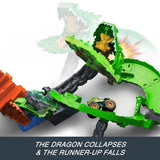 Hot Wheels Sharks vs. Dinos Dragon Destruction Playset with 2 1:64 Hot Wheels Monster Trucks image 5
