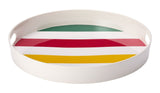 Hudson's Bay Stripes Round Melamine Tray, Multi-Coloured