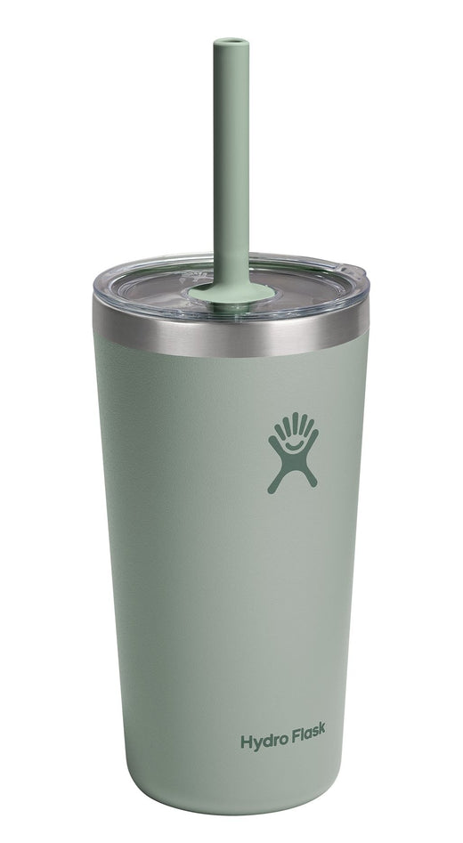 Hydro Flask Stainless Steel Insulated All Around Tumbler with Clear Press-In Straw Lid, Agave, 20-oz