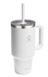 Hydro Flask Stainless Steel Insulated Travel Tumbler with Clear Lid, White, 32-oz