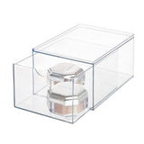 iDesign RPET Stackable Pull-Out Drawer Organizer Bin, Clear