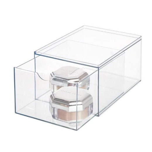 iDesign RPET Stackable Pull-Out Drawer Organizer Bin, Clear