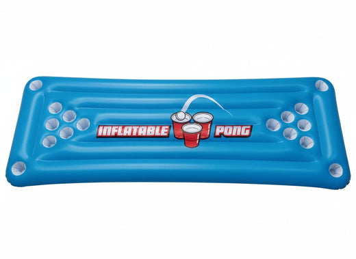 Inflatable Beer Pong Pool Game, Blue, 71-in, for Beach/Pool Fun Activities