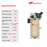 Ingersoll Rand 80-Gallon Vertical Air Compressor, 175 PSI, 7.5 HP image 4