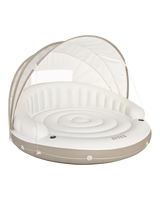 Intex Off White Canopy Inflatable Pool Island Multi Person Float with Detachable Sun Shade