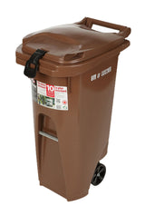 IPL Mastercart Plastic Rectangular Wheeled Compost Bin/Garbage Can with Lock, Assorted Colours, 79.5-L