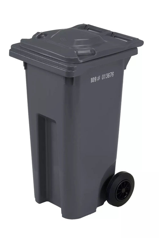 IPL Mastercart Plastic Rectangular Wheeled Garbage Can, Black, 120-L