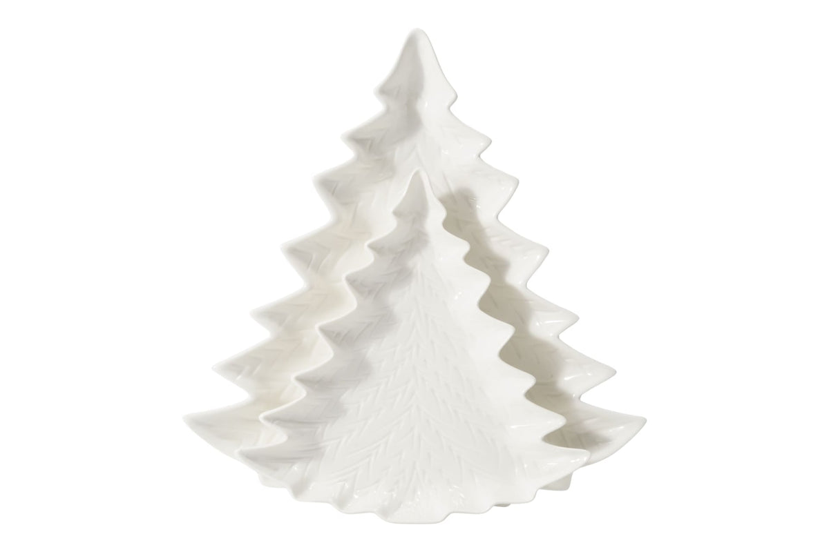 Ivy & Co Embossed Porcelain Tree Serving Plates, 2-pk